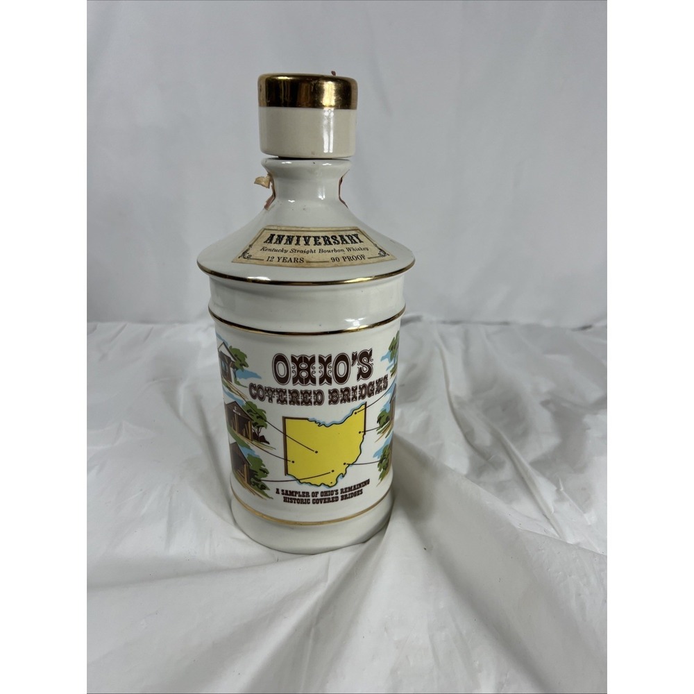Anniversary Decanter Kentucky Straight Bourbon Whisky "Ohio‎ Covered Bridges"